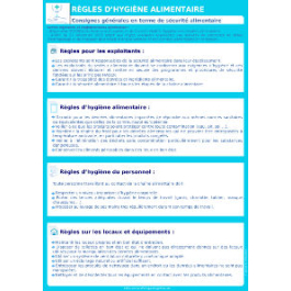 Affichage règles d'hygiène alimentaire